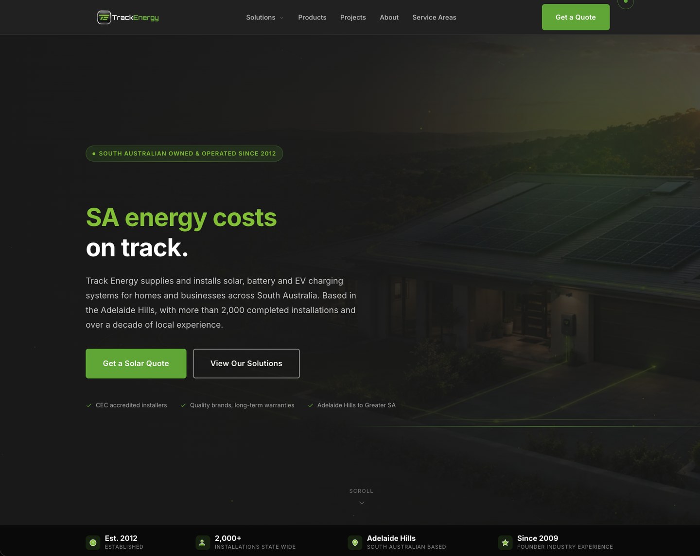 Track Energy website